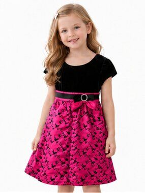 Girls Pink Party Dress 4T 🎀 Vestido Niña Elegante 💖 Velvet